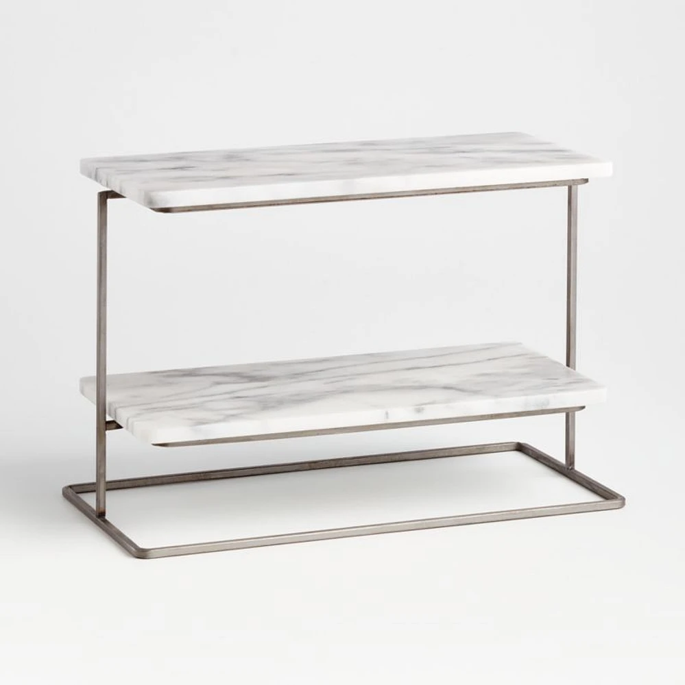 French Kitchen Marble 2-Tier Server