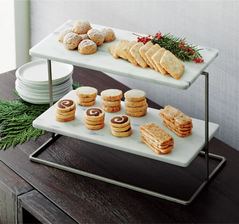 French Kitchen Marble 2-Tier Server