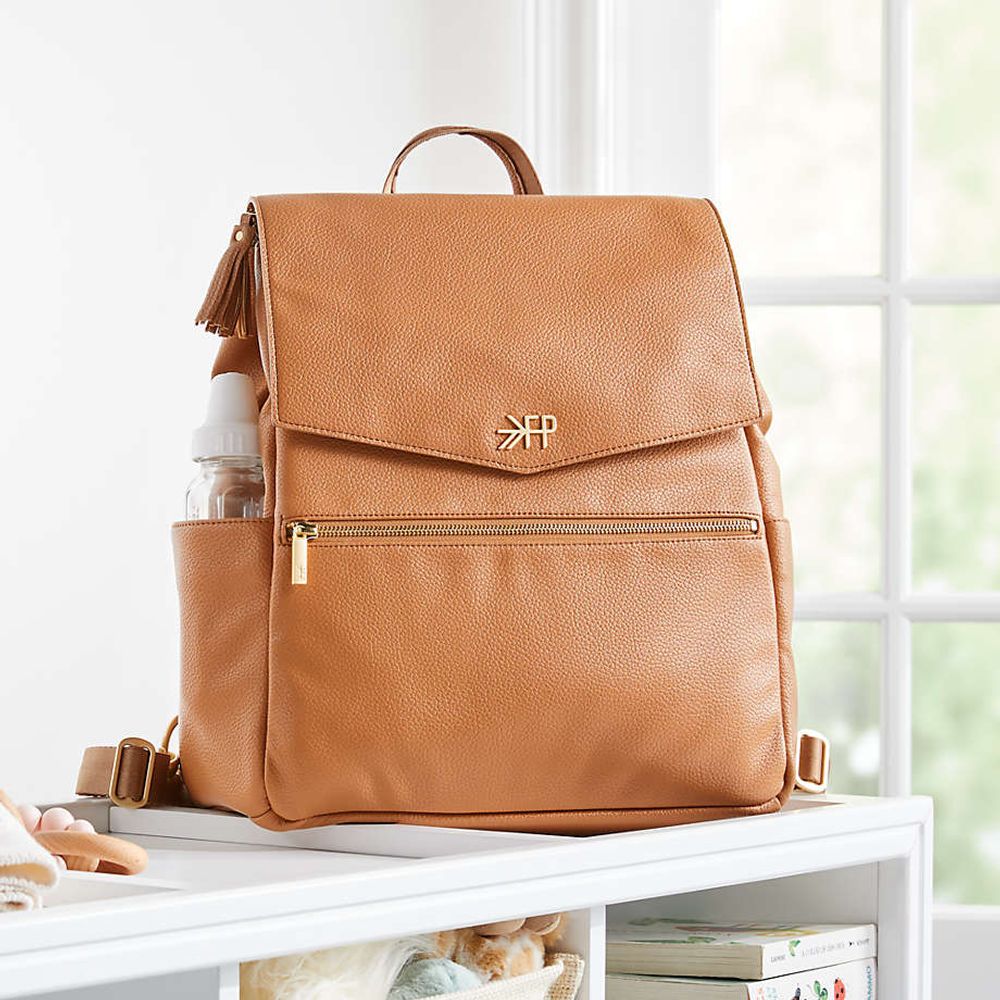 Crate&Barrel Freshly Picked Butterscotch Brown Diaper Bag
