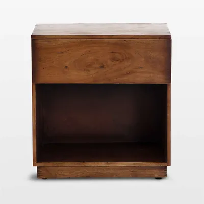 Fulton Acacia Wood Nightstand with Drawer