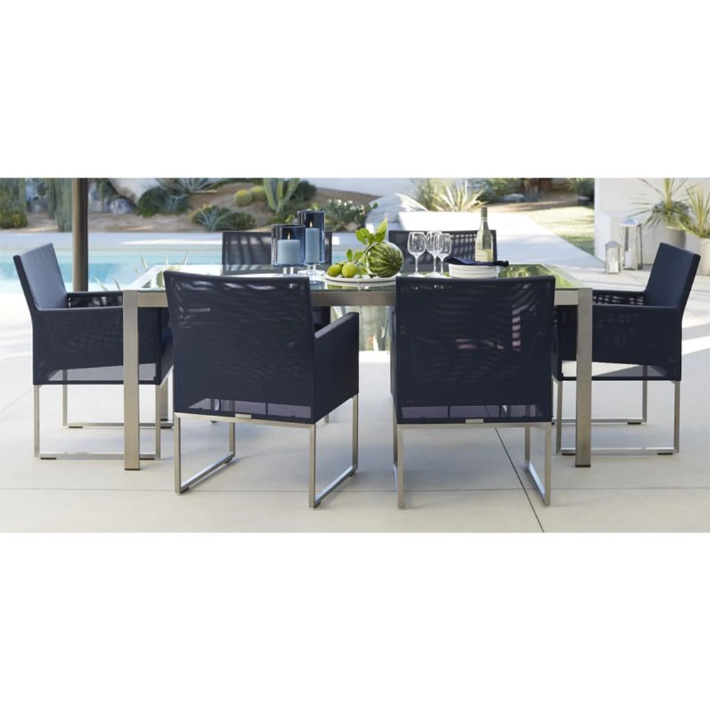 Dune Navy Outdoor Dining Chair with Sunbrella ® Cushion