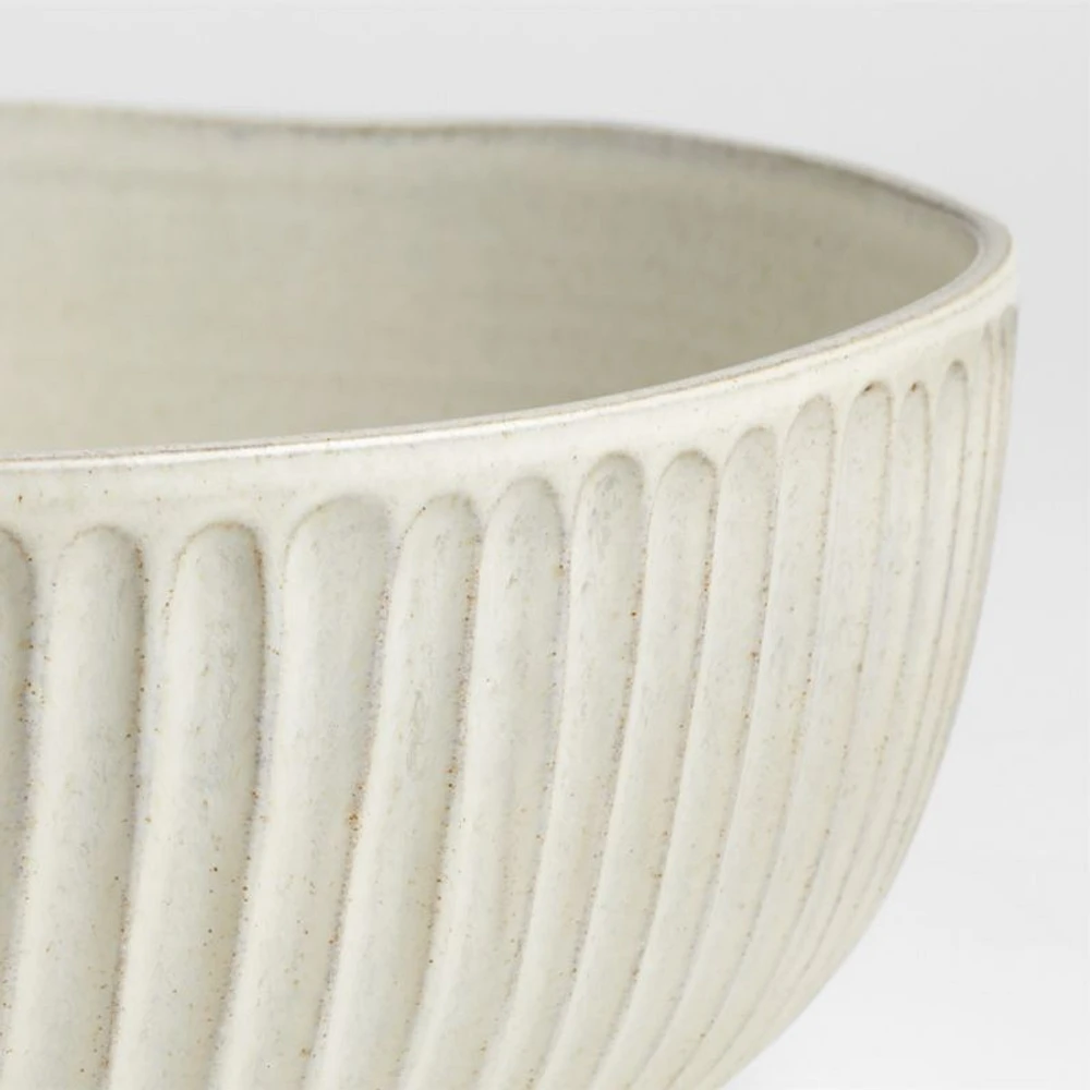 Carmel Ceramic Extra Large Serving Bowl with Ridge by Gaby Dalkin