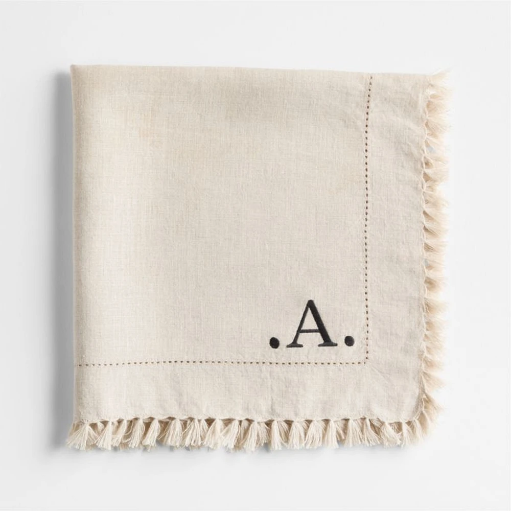 Linen Eyelet Fringe Napkin in Natural by Gaby Dalkin