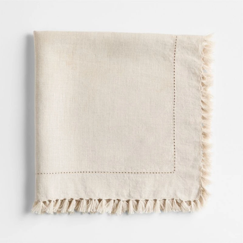 Linen Eyelet Fringe Napkin in Natural by Gaby Dalkin