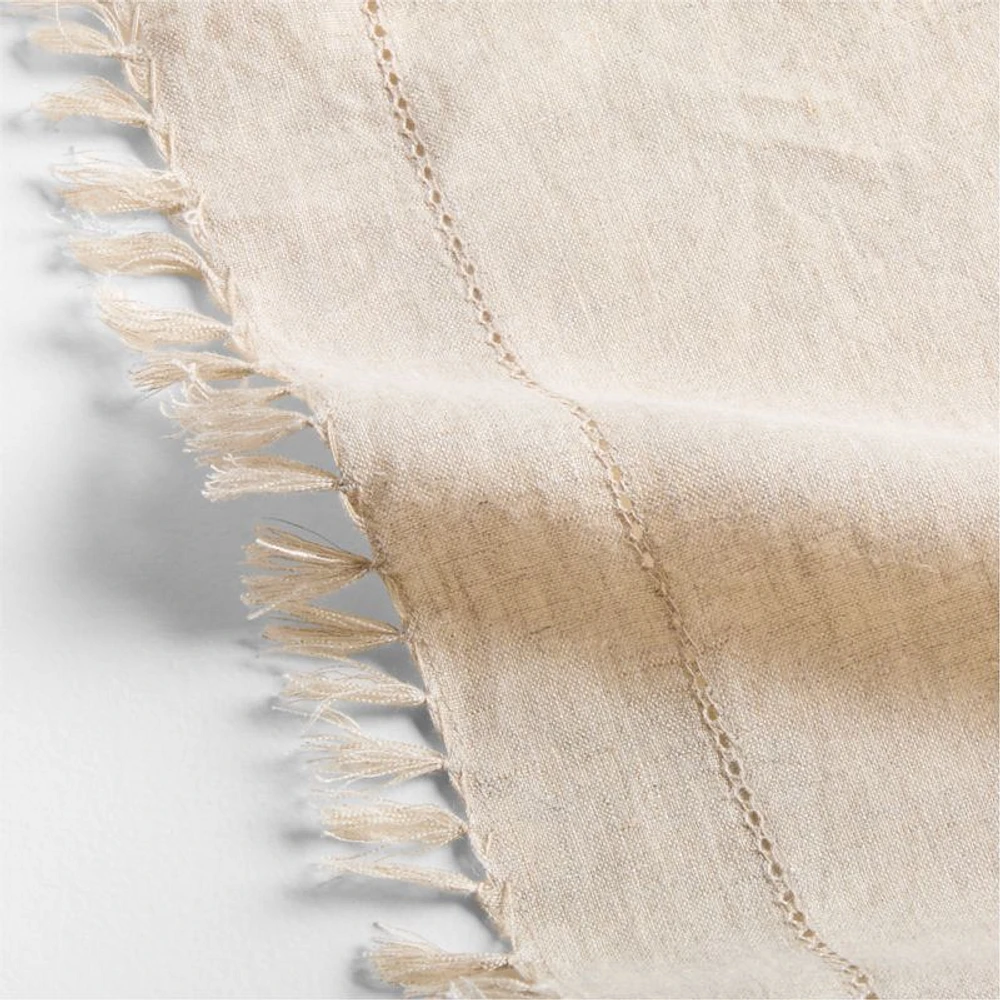 Linen Eyelet Fringe 60" x 120" Natural Tablecloth by Gaby Dalkin