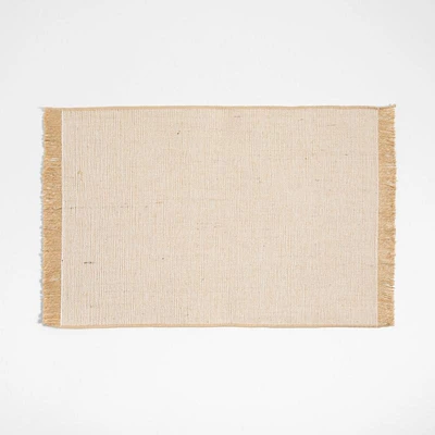 Jute and Organic Cotton Woven Placemat with Fringe Natural by Gaby Dalkin