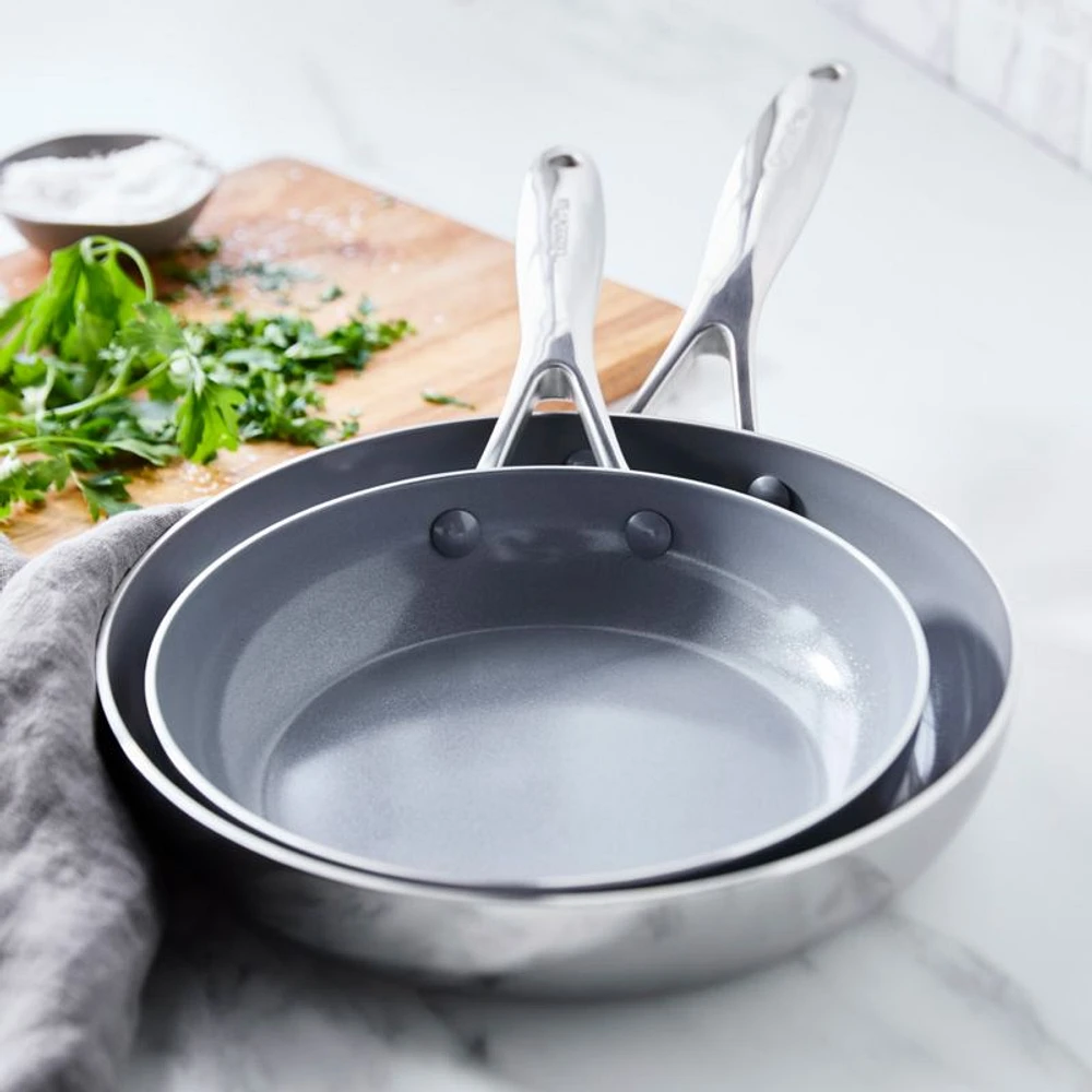 GreenPan ™ Valencia Pro Stainless Steel  8" and 10" Fry Pan Set