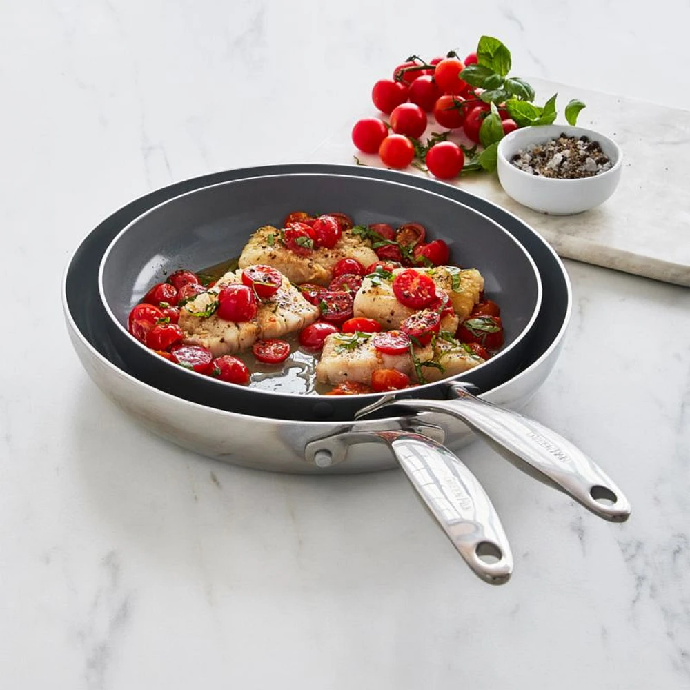 GreenPan ™ Valencia Pro Stainless Steel  8" and 10" Fry Pan Set