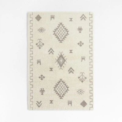 Gabey Figures Wool Dark Beige Kids Area Rug 5'x8'