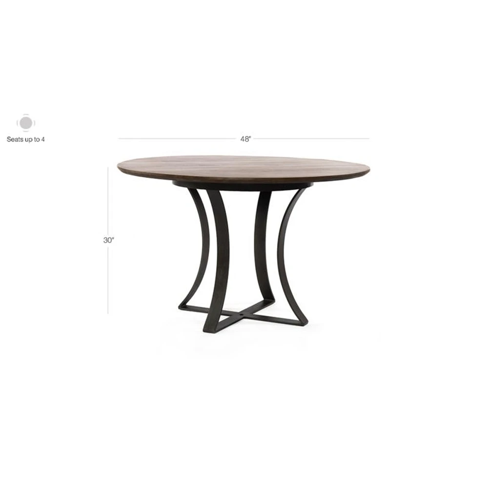 Damen 48" Brown Wood Top Dining Table