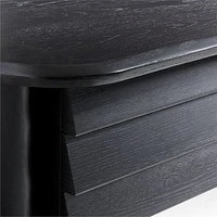 Gallerie 72.25" Black Oak Wood Curved Desk with Drawers