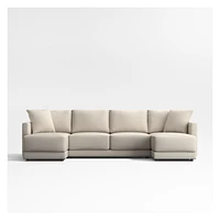 Gather Deep 3-Piece Double-Chaise Sectional Sofa