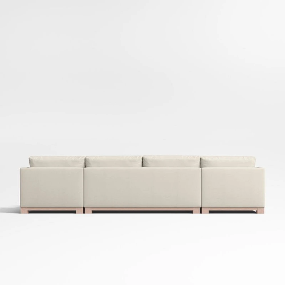 Gather Wood Base 3-Piece U-Shaped Sectional Sofa