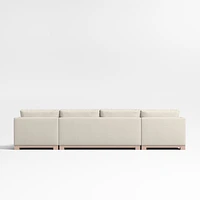 Gather Wood Base 3-Piece U-Shaped Sectional Sofa