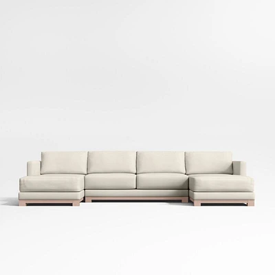 Gather Wood Base 3-Piece U-Shaped Sectional Sofa