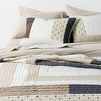 Gee's Bend Around The Bend Organic Cotton Taupe/Midnight Navy Full/Queen Quilt