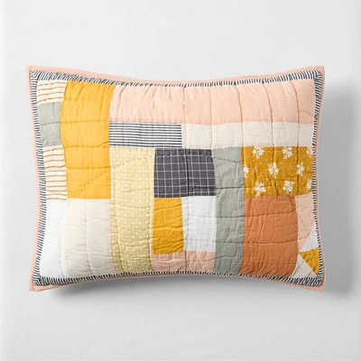 Gee's Bend Amir Amor Pink Patchwork Organic Cotton Kids Pillow Sham