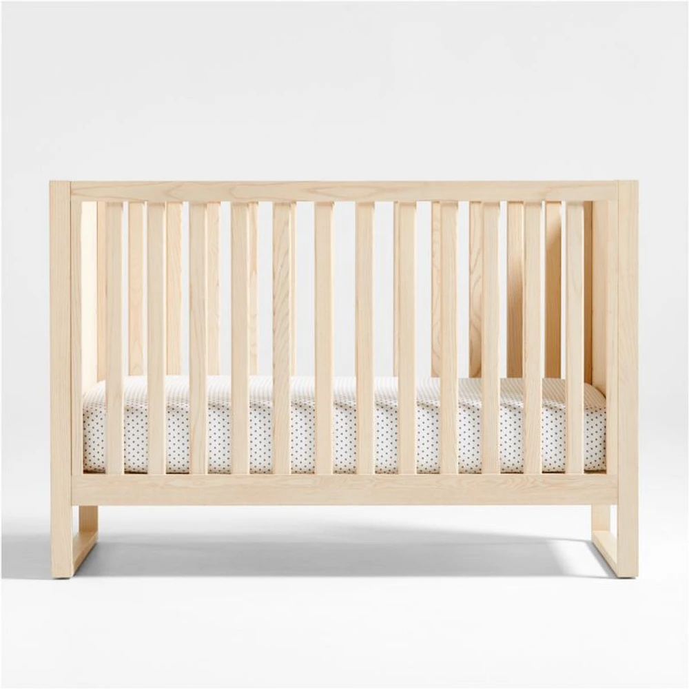 Gemini Light Ash Wood Convertible Baby Crib