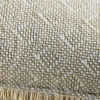 Geo Fringe Organic Cotton 22x15 Flax Taupe Throw Pillow Cover