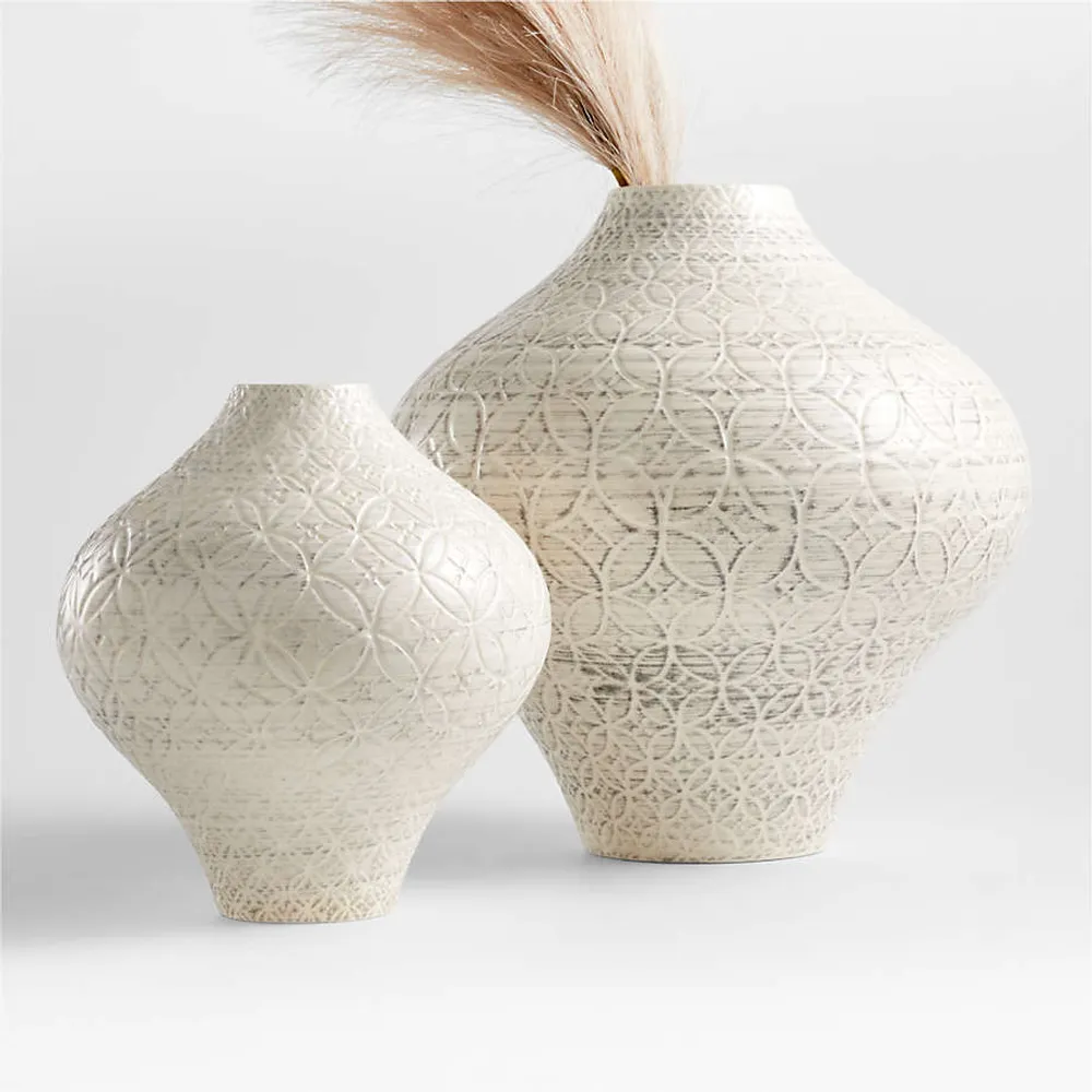 Slope White Ceramic Vase 17