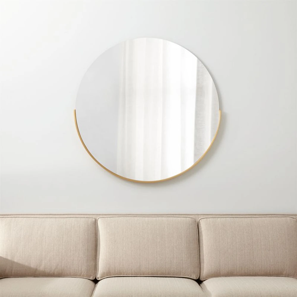 Gerald Large Round Gold Wall Mirror