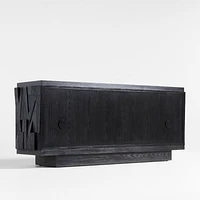 Gerhard 77.5" Black Wood and Resin Storage Media Console