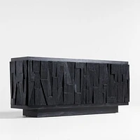Gerhard 77.5" Black Wood and Resin Storage Media Console