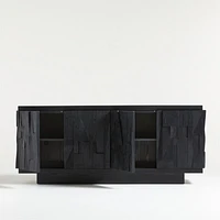 Gerhard 77.5" Black Wood and Resin Storage Media Console