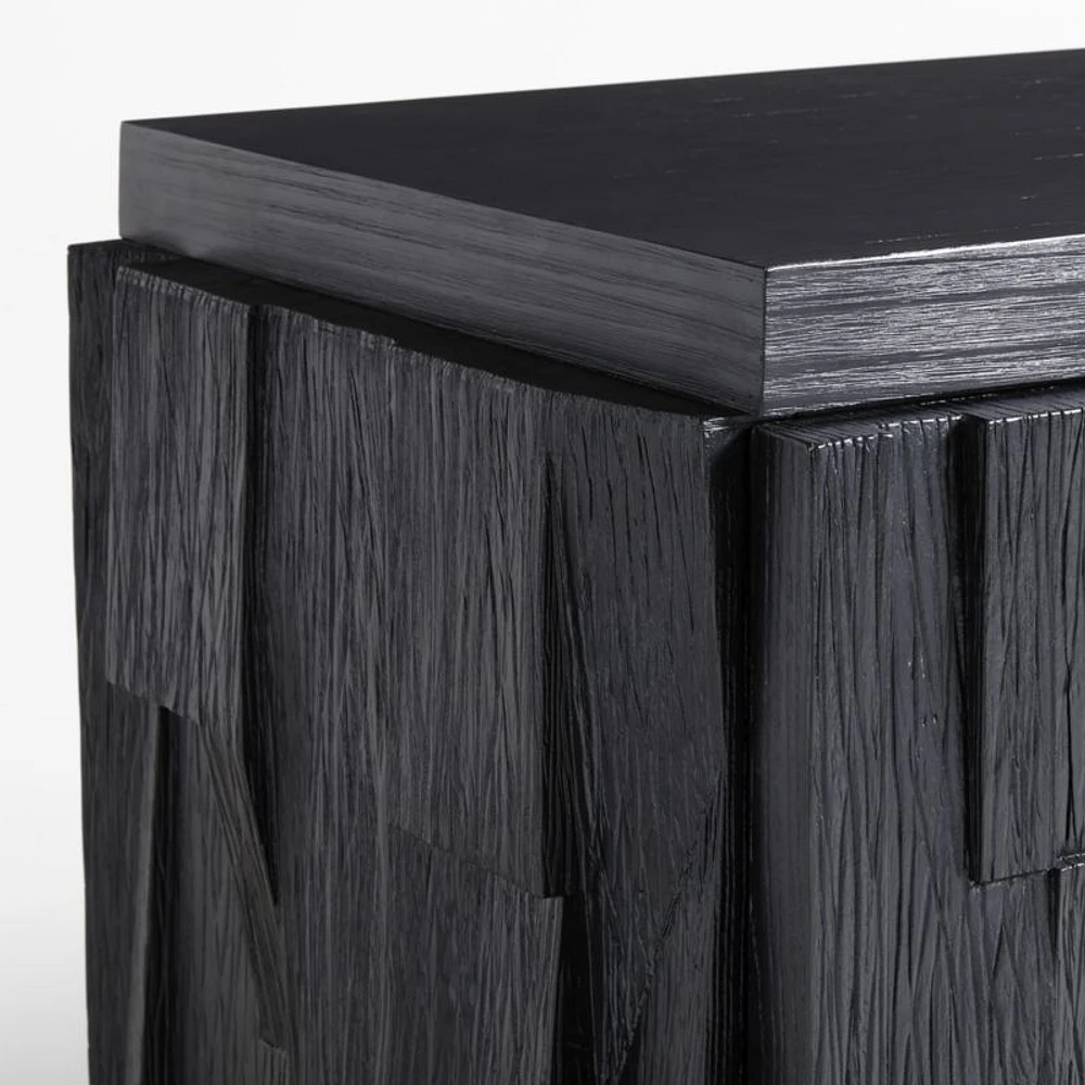 Gerhard 77.5" Black Wood and Resin Storage Media Console