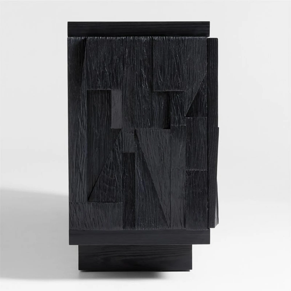 Gerhard 77.5" Black Wood and Resin Storage Media Console
