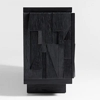 Gerhard 77.5" Black Wood and Resin Storage Media Console