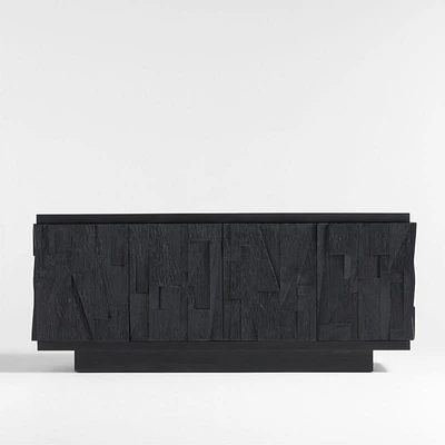 Gerhard 77.5" Black Wood and Resin Storage Media Console