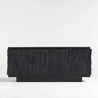 Gerhard 77.5" Black Wood and Resin Storage Media Console