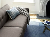 Elke Rectangular Glass Coffee Table with Brass Base