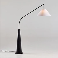 Gibson Black Hanging Arc Floor Lamp with Shade 81