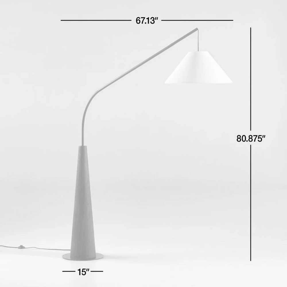 Gibson Black Hanging Arc Floor Lamp with Shade 81