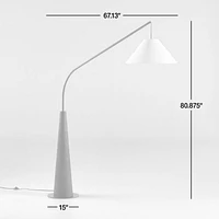 Gibson Black Hanging Arc Floor Lamp with Shade 81