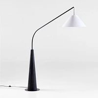Gibson Black Hanging Arc Floor Lamp with Shade 81