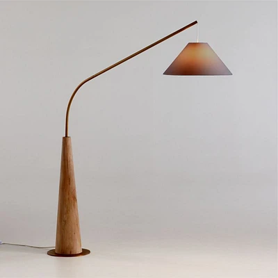 Gibson Natural Floor Lamp with Black Shade 81"