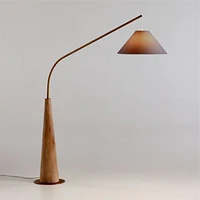Gibson Natural Floor Lamp with Black Shade 81"