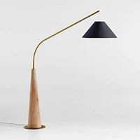Gibson Natural Floor Lamp with Black Shade 81"
