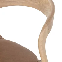 Gillie Natural Wood and Leather Dining Chair