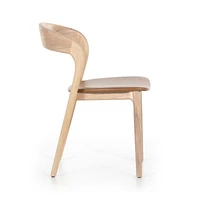 Gillie Natural Wood and Leather Dining Chair