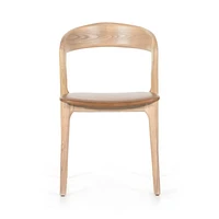 Gillie Natural Wood and Leather Dining Chair