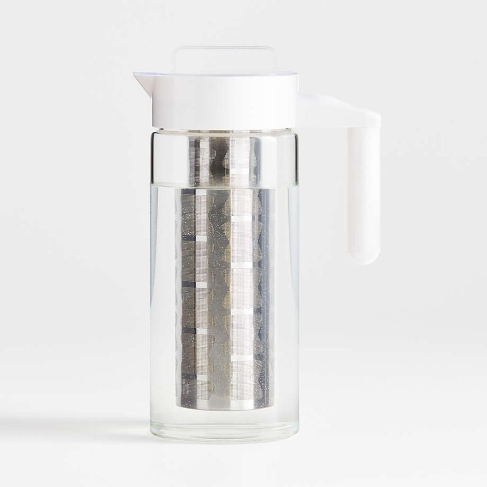 Crate&Barrel Glass Pitcher with Stainless Steel Infuser