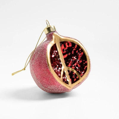 Glass Pomegranate Fruit Christmas Ornament