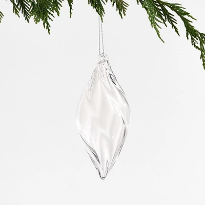 Glass Swirl Drop Christmas Ornament