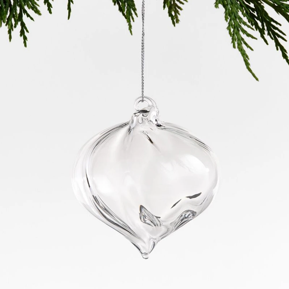 Glass Swirl Onion Christmas Ornament