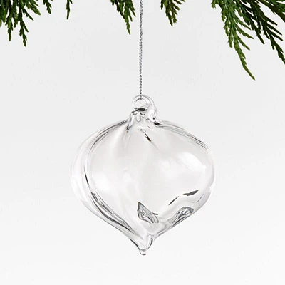 Glass Swirl Onion Christmas Ornament