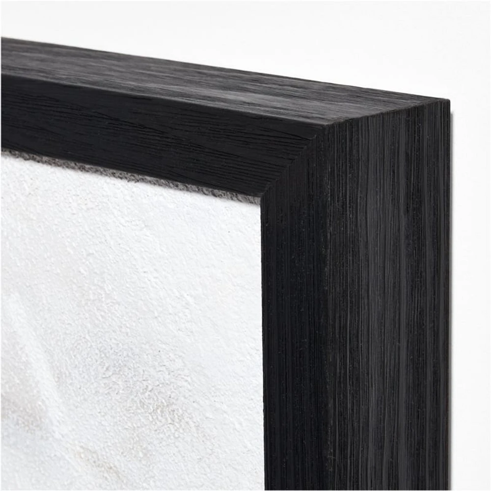 "Good Things" Framed White & Black Abstract Hand-Painted Wall Art 50"x60"